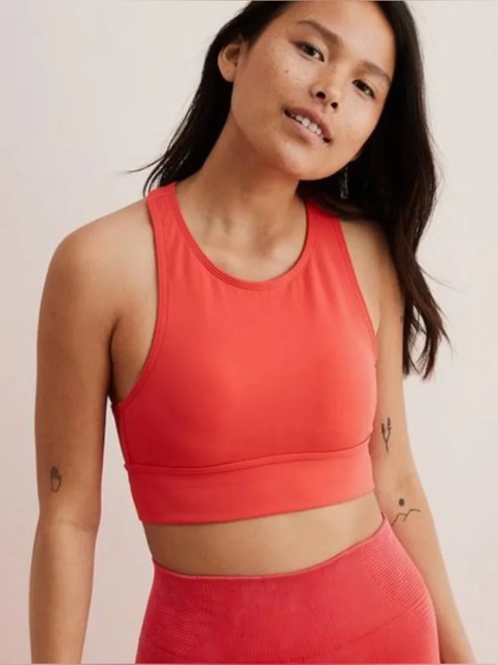 Aerie shiny cherry red sports bra with pads